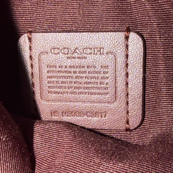 Coach c2817 Addie Crossbody In Signature Canvas Khaki Fuschia Org $328 - Picture 7 of 13